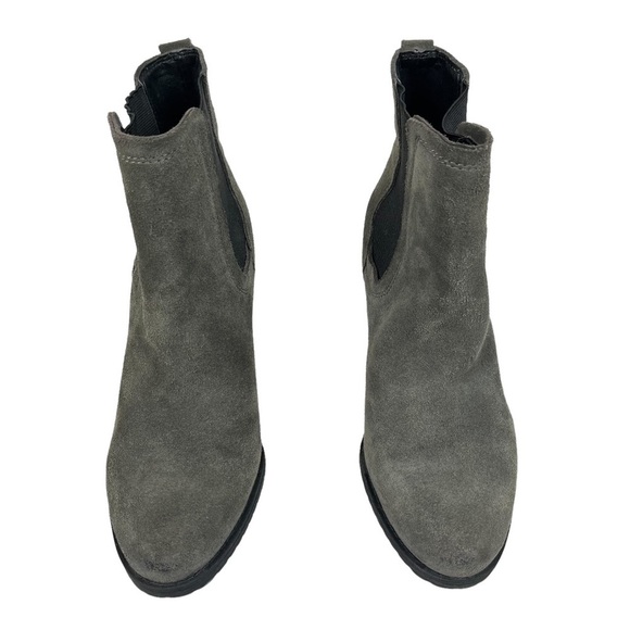 Sam Edelman Hanley Gray Suede Chunky Heel Chelsea Boot Sz 7 - Picture 5 of 9